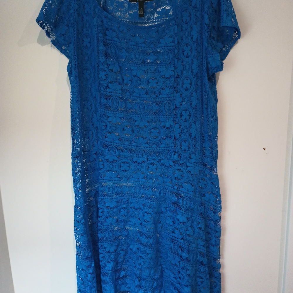 Jessica Simpson Vibrant Blue Lace Cover Up Size Large
